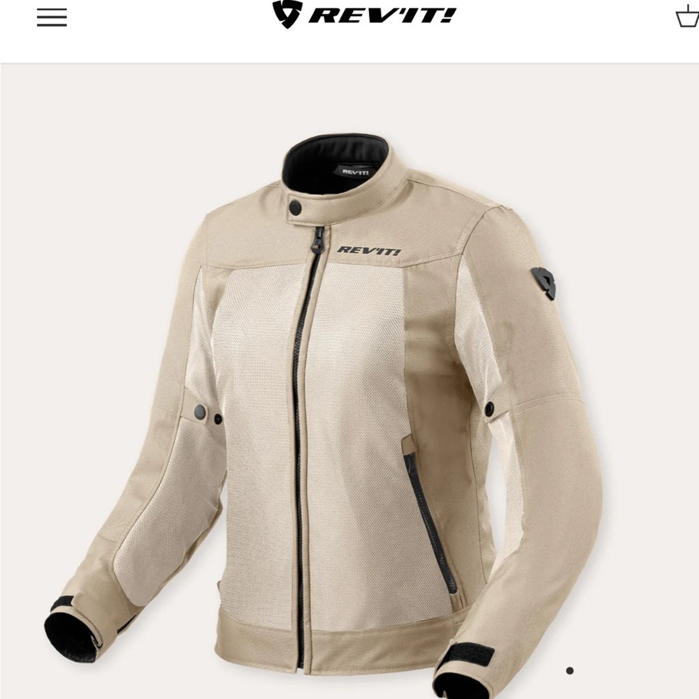 Khaki RevIt Jacket with Protective Padding Ventilation Panels REFLECTIVE TRIM